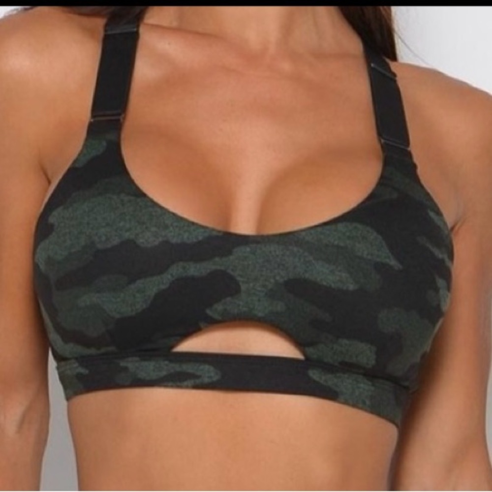 Green camo bombshell sportswear sports bra